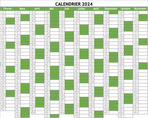 Calendrier 2024